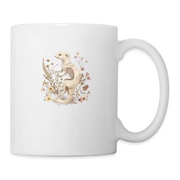 Hermelin Marder Skelett Halloween Witch Pflanzen - Tasse - Weiß - Rechts