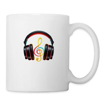 Sleek Headphone with Music Note - Mug - white - Right
