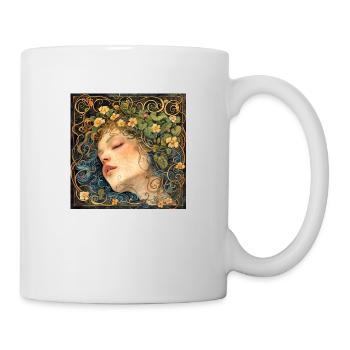 Mädchen mit Blumenkranz - Tasse - Weiß - Rechts