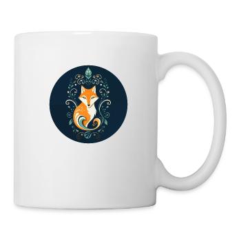 Fuchs mit floralen Ornamenten - Tasse - Weiß - Rechts