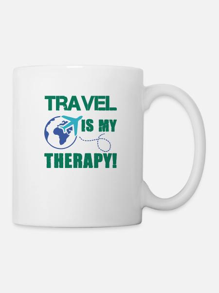 travel therapy - Tasse - Weiß