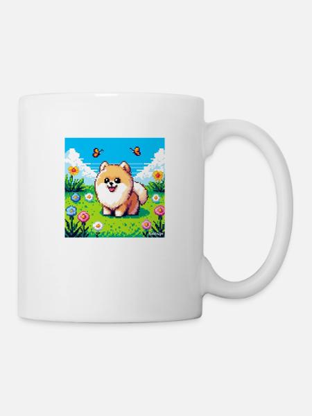 Pixel-Pom - Tasse - Weiß