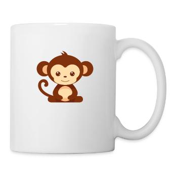 Affe - Tasse - Weiß - Rechts