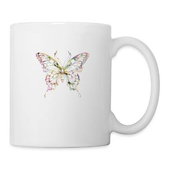Neonfarbener Schmetterling - Tasse - Weiß - Rechts