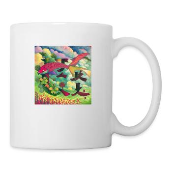 carpe koi, koi, carpe, japonais, kawaii - Mug blanc - blanc - Droite