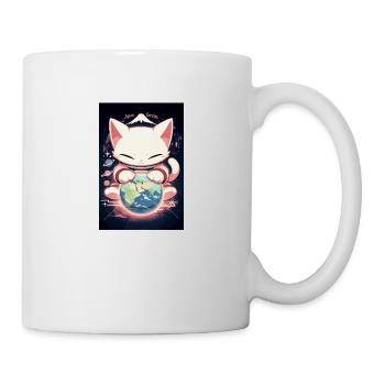 cat controls the world t shirt Japan Design tshirt - Mug blanc - blanc - Droite