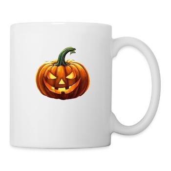 Costume d’Halloween drôle sculpté citrouille - Mug blanc - blanc - Droite