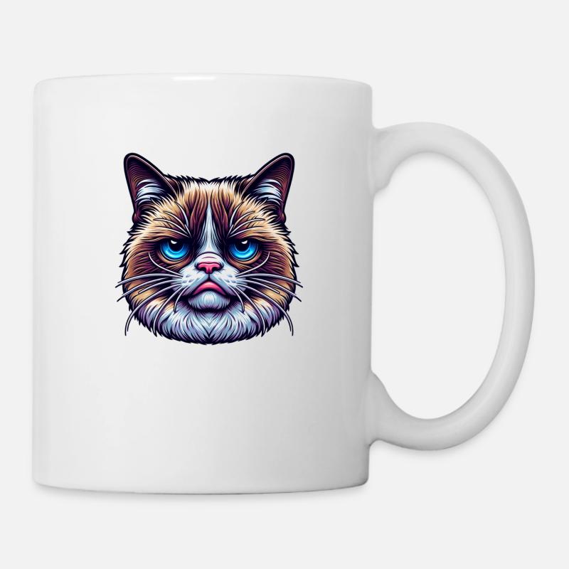 Cat with bad mood - Mug - white