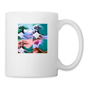 Welle von kanagawa,Welle,illustration,Japan,petrol - Tasse - Weiß - Rechts