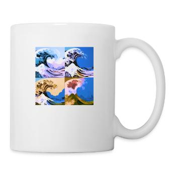 Vague de kanagawa, vague, illustration, Japon, bleu - Mug blanc - blanc - Droite