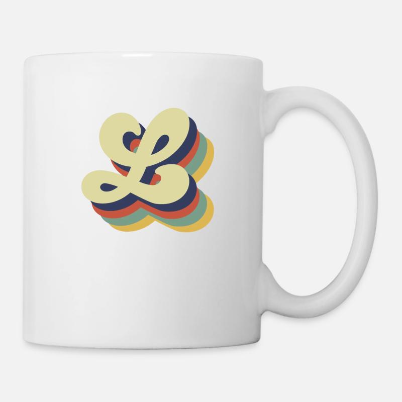 Retro-Buchstabe L - Tasse - Weiß