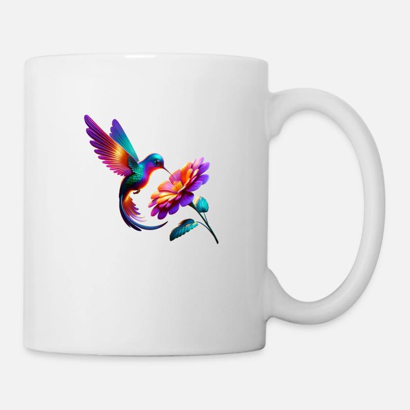 Vibrant & Colorful Hummingbird - Mug - white