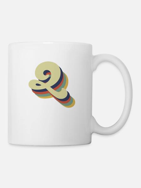 Retro Q Buchstabe - Tasse - Weiß