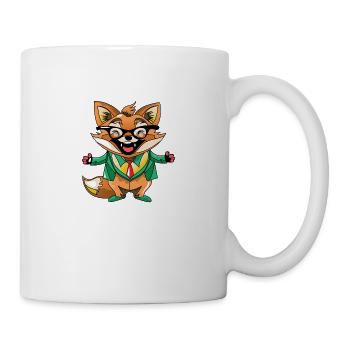 Glücklicher Fuchs Maskottchen Geschäftsmann zum Spaß - Tasse - Weiß - Rechts