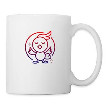 Baby Bird doing Yoga line art colorful cartoon - Mug - white - Right