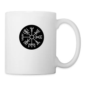 Wikinger Kompass schwarz - Tasse - Weiß - Rechts