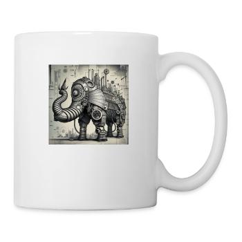 Cyberpunk Steampunk Cyborg Style Elephant - Mug - white - Right