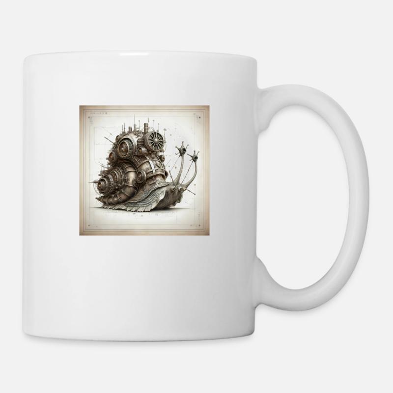 Affiche poster escargot arme mechanic - Mug blanc - blanc