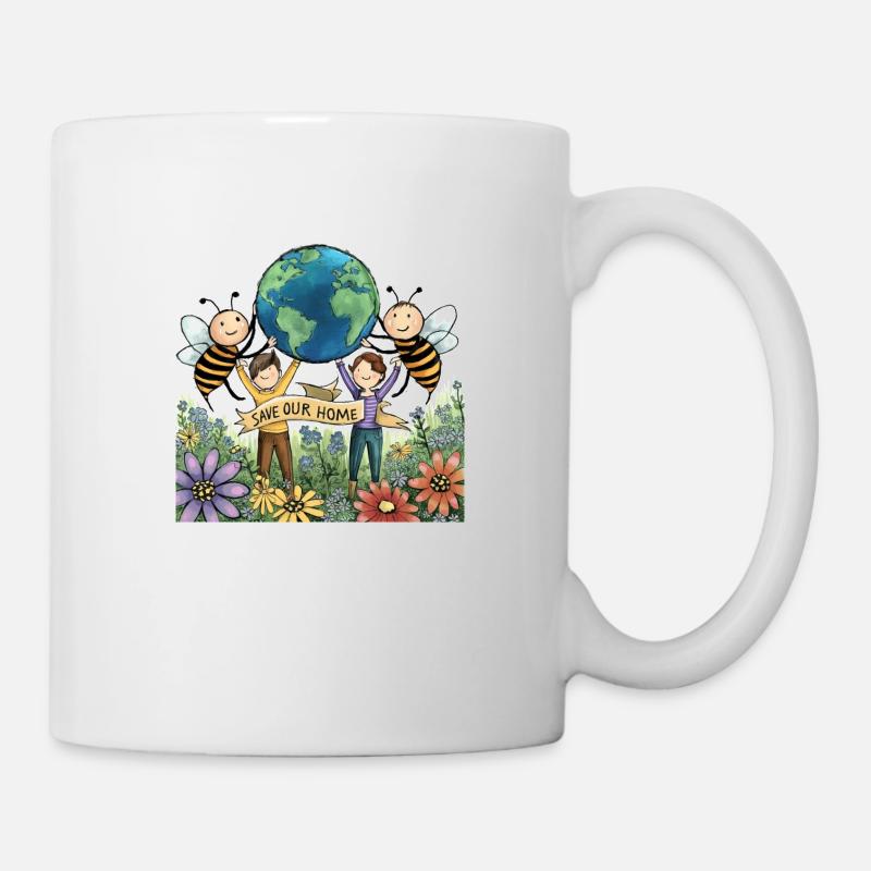 Bees and humans for our planet - Mug - white