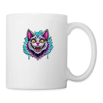 chat souriant - Mug blanc - blanc - Droite