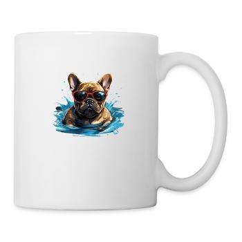 Meister im Hundeschwimmen - Tasse - Weiß - Rechts