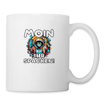 Moin ihr Spacken Norddeutsche Sprüche - Tasse - Weiß - Rechts