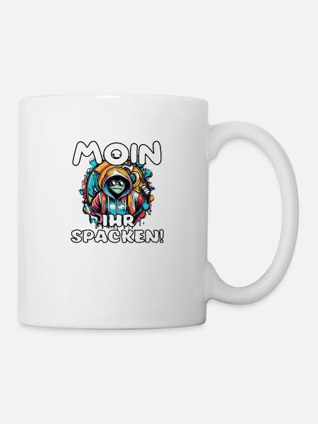 Moin ihr Spacken Norddeutsche Sprüche - Tasse - Weiß