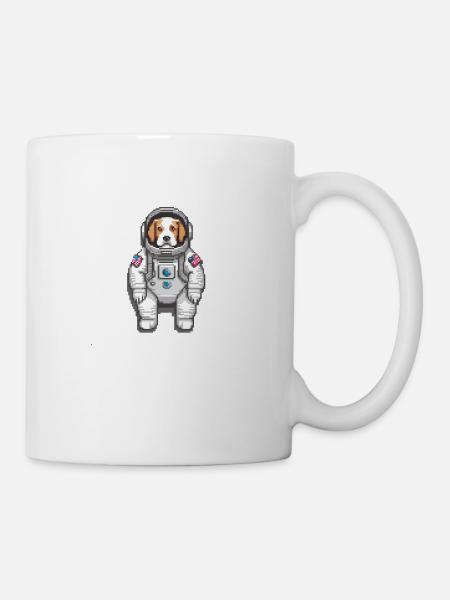 Cosmic Canine Cadet: A Pixel Pup's Space Odyssey - Mug - white