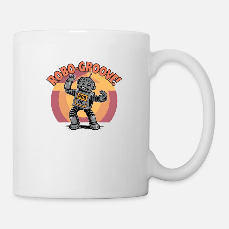 Œuvre d’art - Robo-groove ! Robot Danse Art Numérique - Mug blanc - blanc