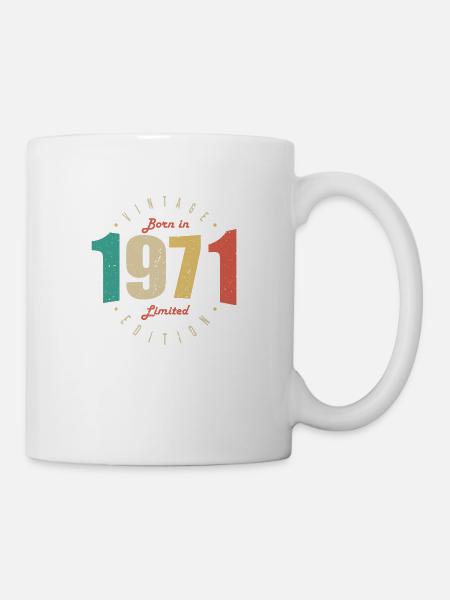 1971 Vintage Anniversaire Rétro Cadeau 1971 - Mug blanc - blanc