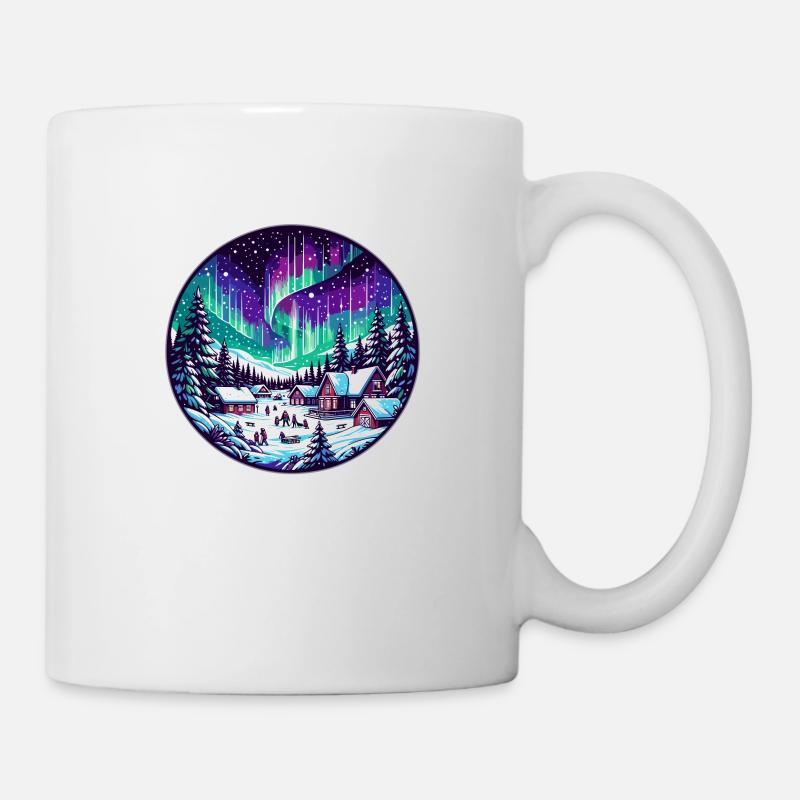 Aurores boréales mystiques - Mug blanc - blanc