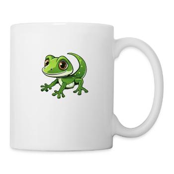 Lustiger Gecko - Tasse - Weiß - Rechts