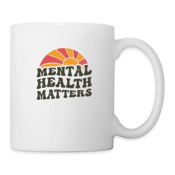 Mental Health Awareness Vintage Sunset Mental - Mug - white - Right