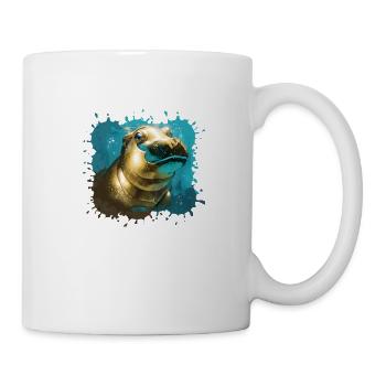 Nilpferd, gold, Malerei, Baby - Tasse - Weiß - Rechts