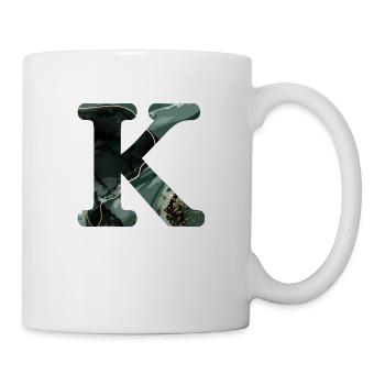 Lettre k marbré vert - Mug blanc - blanc - Droite