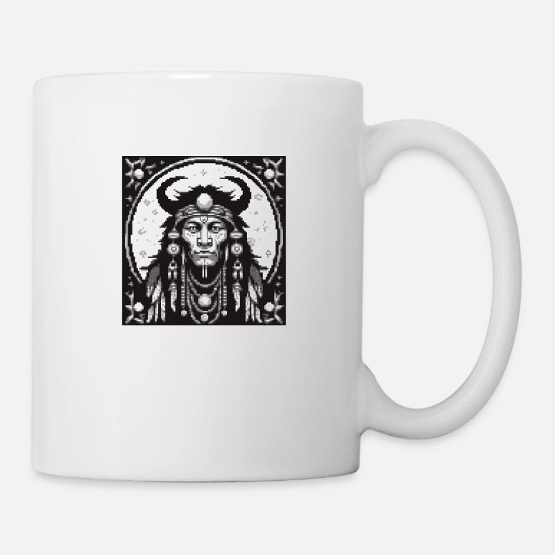 Stammes-Mond-Pixel - Tasse - Weiß