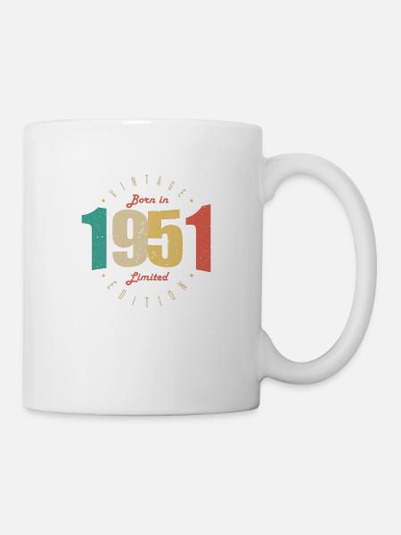 1951 Vintage Anniversaire Rétro Cadeau 1951 - Mug blanc - blanc