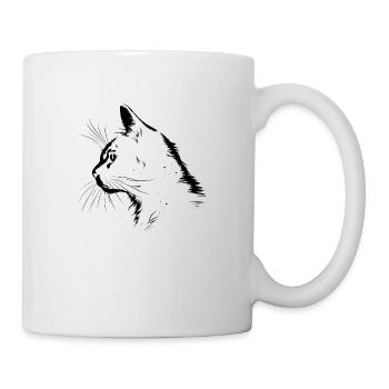 Katze, katzenmotiv - Tasse - Weiß - Rechts