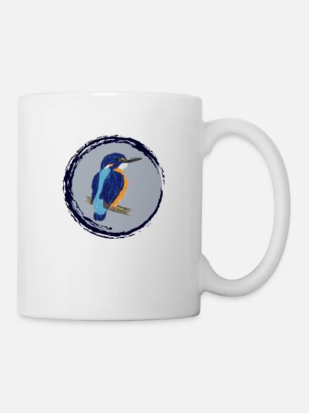 Nettes Design mit einem Eisvogel II - Tasse - Weiß