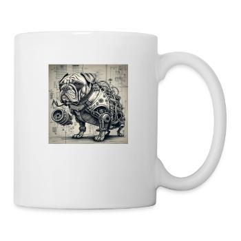 Hund Stil Cyborg Steampunk Cyberpunk Biomec - Tasse - Weiß - Rechts