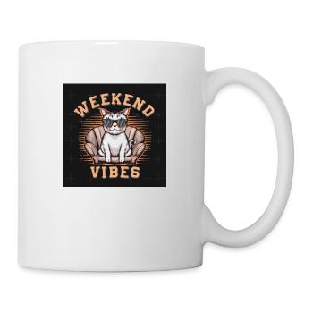 Coole Katzen-Vibes - Tasse - Weiß - Rechts