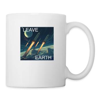 Affiche de Style rétro voyage dans l’espace « Quitter la Terre » - Mug blanc - blanc - Droite