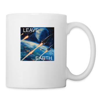 Affiche de Style rétro voyage dans l’espace « Quitter la Terre » - Mug blanc - blanc - Droite
