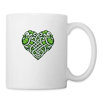 Celtic Heart St. Patrick's Day - Tasse - Weiß - Rechts