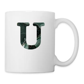 Lettre u marbré vert - Mug blanc - blanc - Droite