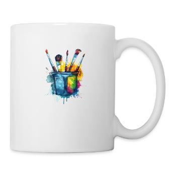 Pinsel Tasche Farbenfrohes Schaffen - Tasse - Weiß - Rechts