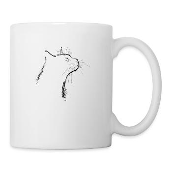 Katze, katzenmotiv, süße, geschenk, geschenkideen - Tasse - Weiß - Rechts