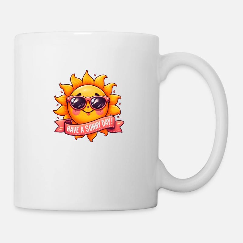 Soleil cool "ait une journée ensoleillée !" - Mug blanc - blanc