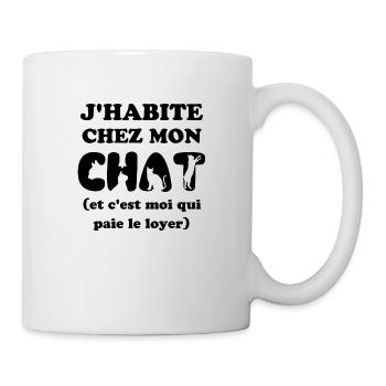 J habite chez mon chat 2 - Mug blanc - blanc - Droite