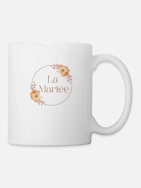 La mariée floral-idée cadeau la mariée - Mug blanc - blanc